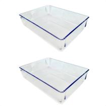 2 Organizadores Modular G Empilhável 23x17x5,5 Transparente