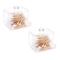 2 Organizadores Porta Cotonete Multiuso Acrilico P/ Banheiro 2 Organizadores Porta Cotonete Multiuso Acrilico P/ Banheiro