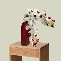 2 Orquídeas Artificiais 3D Toque Real 110cm Brancas Luxo Para Decoração Fina 2 Orquídeas Artificiais 3D Toque Real 110cm Brancas Luxo Para Decoração Fina