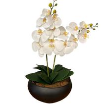 2 Orquídeas Branca Artificial Arranjo Centro de Mesa Vaso Grande 2 Orquídeas Branca Artificial Arranjo Centro de Mesa Vaso Grande