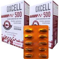 2 Oxcell 500 mg 60 Cápsulas Suplemento Alimentar Omega 3 Cães Gatos Avert