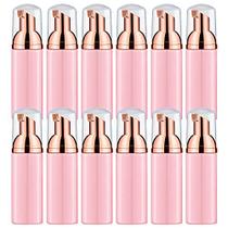 2 Oz Pink Espuma Sabonete Frasco com Rose Gold Pump Empty Travel Foaming Dispenser para sabonete de mão, xampu de cílios, lavagem do corpo (12 PCS)