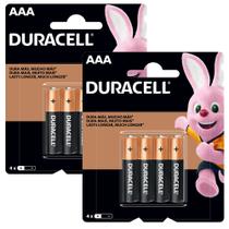 2 Packs de Pilhas Alcalina Palito AAA - 4 unidades - Duracell
