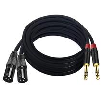 (2 pacotes/3 m) Cabo adaptador estéreo XLR para 6,35 mm TRS Seefeful
