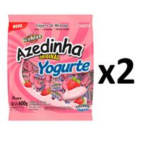 2 Pacotes Bala Mastigável Azedinha Iogurte 600gr cada