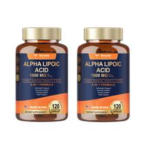 (2 pacotes) Cápsulas de suplemento ALA de 1000 mg de ácido alfa lipóico (2 pacotes) Cápsulas de suplemento ALA de 1000 mg de ácido alfa lipóico