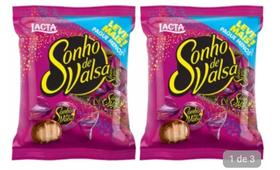2 pacotes de Bombom Sonho de valsa com 50 bombons cada pacote.