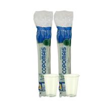 2 Pacotes de Copo 180ml Translúcido verde Biodegradável Copomais com 100 unidades