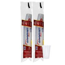 2 Pacotes de Copo 440ml PP Translúcido cristalino Liso Cristalcopo com 50 unidades