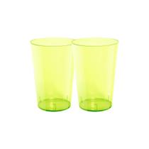 2 Pacotes de Copo Acrílico 300ml Verde Neon Cropac c/ 10 un