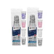 2 Pacotes de Copo de 300ml Arabesco PP Copaza com 50 unidades - Cores Sortidas
