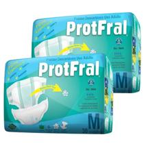 2 pacotes de fralda geriátrica descartável adulto protfral