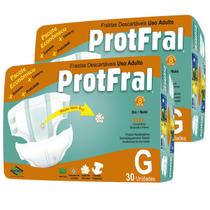 2 pacotes de fralda geriátrica descartável adulto protfral - Protclean