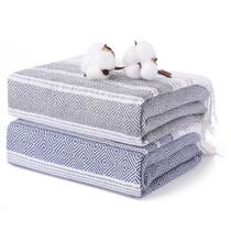 2 pacotes de toalhas de praia turcas de algodão Antfuny Quick Dry XL 2 pacotes de toalhas de praia turcas de algodão Antfuny Quick Dry XL