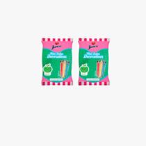 2 Pacotes Mini Bala de Coco 400g Junco Vários Sabor Maça Verde