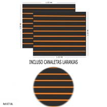 2 Paineis Canaletado Preto - 1,22 x 1,22 + Canaletas Laranja