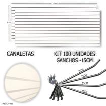 2 paineis canaletados 2,44 x 1,22 + 100 ganchos 15cm + canaleta brancas