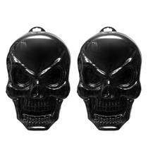 2 Painéis Caveira Preto Decoração Halloween Dia dos Mortos Bruxas Pendurar Parede