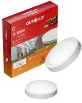 2 Painel CONTROLED Sensor de Presença 18W Cor da Luz 6500K Branco Frio Redondo Sobrepor Ourolux
