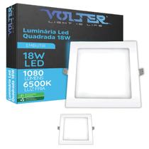 2 Painel LED Embutir Volter 18W Bivolt Luz Fria Quadrado