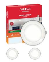 2 Painel LED Ourolux Embutir 36W Bivolt Cor da Luz 2700K Branco Quente Redondo 2 Painel LED Ourolux Embutir 36W Bivolt Cor da Luz 2700K Branco Quente Redondo