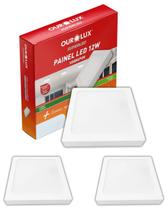 2 Painel Led Sobrepor 12w Bivolt Cor da Luz 4000k Branco Neutro Quadrado Ourolux 2 Painel Led Sobrepor 12w Bivolt Cor da Luz 4000k Branco Neutro Quadrado Ourolux