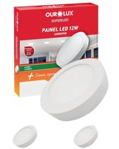 2 Painel Ourolux Sobrepor 12w Bivolt Cor da Luz Amarelada 2700k Branco Quente Redondo 2 Painel Ourolux Sobrepor 12w Bivolt Cor da Luz Amarelada 2700k Branco Quente Redondo
