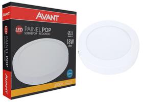 2 Painel Plafon de Led 18w Sobrepor Redondo 22Cm 3000k Avant