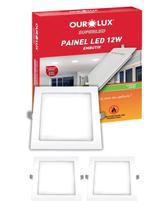2 Painel Plafon LED Ourolux Embutir 12W Cor da Luz Branco Neutro Quadrado