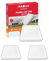 2 Painel Plafon Ourolux Sobrepor 18w Bivolt Cor da Luz Branco Neutro 4000k Quadrado 2 Painel Plafon Ourolux Sobrepor 18w Bivolt Cor da Luz Branco Neutro 4000k Quadrado