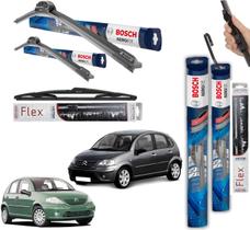 2 Palheta Limpardor Parabrisa Dianteiras Bosch + 1 Traseira Vetor Citroen C3 2003 2004 2005 a 2011