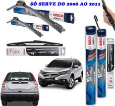 2 Palheta Limpardor Parabrisa Dianteiras Bosch + 1 Traseira Vetor Honda CRV CR V 2008 2009 2010 2011