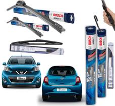 2 Palheta Limpardor Parabrisa Dianteiras Bosch + 1 Traseira Vetor Nissan March 2015 2016 2017 2018