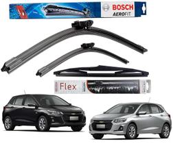 2 Palheta Limpardor Parabrisa Dianteiras Bosch + 1 Traseira Vetor ONIX 2020 2021 2022 2023 2024