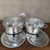 2 Panelas Grandes Caçarolas N42 Alumínio Batido Fundido Grosso 2 Panelas Grandes Caçarolas N42 Alumínio Batido Fundido Grosso