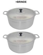 2 Panelas Grandes Nº42 Caçarola Alumínio Batido Fundido Maciço 2 Panelas Grandes Nº42 Caçarola Alumínio Batido Fundido Maciço