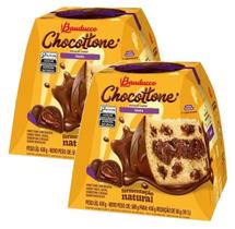 2 Panetone Bauducco Chocottone Recheio Trufa Chocolate 450g