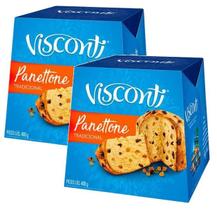 2 panetone visconti frutas cristalizadas presente natal 400g