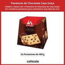 2 Panetones Casa Suíça, Chocotone 400G, Chocolate