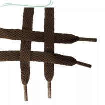 2 Par de Cadarço Marrom Poliéster Achatado 120cm