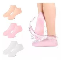 2 Par Meias Silicone, Hidratantes, Antisecas Pés Rachado Reutilizavel Tamanho 37 à 40