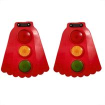 2 Parabarro de Fixação no Paralama Olhos de Gato C/ Sinaleiro