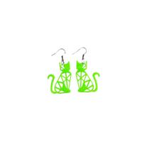 2 Pares Brinco Gatinho Cat PET Colorido 3D