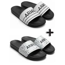 2 Pares Chinelo Slide Feminino Confortável Macio Leve para Dia a Dia Passeio Praia Piscina