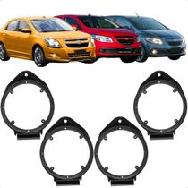 2 Pares de Aro Adaptador para Alto Falante 6" GM Onix Prisma Cobalt Spin Instalação Fácil Som Automotivo
