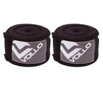 2 Pares de Bandagens Elásticas Boxe VFG113 Vollo 300x5cm Preta