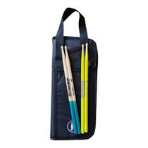 2 pares de baquetas liverpool 5b ponta de madeira marfim colorida oval leve bag case estojo acolchoada porta baqueta kit percussão