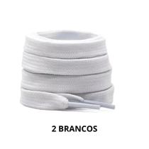 2 Pares de Cadarços Achatados Preto Caqui Branco Envio Imediato