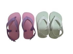 2 Pares De chinelo Baby Para Criança NUMERAÇÃO:21/22COR:ROSA-BRANCO
