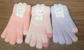 2 Pares De Luva Coelho Infantil Quentinha Punho Ajustável